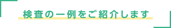 検査の一例をご紹介します